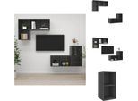 Vidaxl Mobili Tv A Parete 4 Pz. Materiale A Base Di Legno Grigio Lucido - Mobili Tv