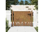 2025 Cancello Da Giardino Moderno 105X80 Cm In Acciaio Corten Design Erba - Cancelli Da Giardino,Design 6766860 1Parte
