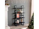 Vidaxl Libreria 4 Scomparti Nera 80X30X140 Cm In Legno Massello Di Pino - Libreria - Librerie - Librerie - Librerie