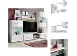 Vidaxl Mobile Tv A Parete A Cinque Pezzi Con Illuminazione A Led Bianco - Mobili Tv
