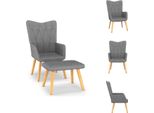 Vidaxl Poltrona Relax Con Sgabello In Tessuto Grigio Scuro - Poltrona