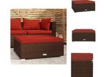 Vidaxl Sgabello Da Giardino Con Cuscino Marrone 70X70X30 Cm In Polirattan - Elementi Per Divani Da Giardino