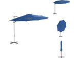 Vidaxl Ombrellone A Semaforo Con Palo In Acciaio Azzurro 300 Cm - Ombrelloni E Tende Da Sole