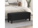 The Living Store Panca Nera 100X35X41 Cm In Pelle Finta