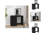 Vidaxl Tavolino Da Toilette Con Specchio Nero 90X50X132,5 Cm In Legno - Tavolini Da Toilette
