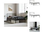 Vidaxl Struttura Letto Con Testiera In Metallo Nero 100X190 Cm - Letti E Strutture Letto