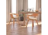 The Living Store Sedie Da Pranzo 2 Pz. Legno Curvo Crema E Similcuoio