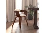 The Living Store Sedia Da Pranzo In Legno Curvato Color Crema E Pelle Finta