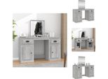 Vidaxl Tavolino Da Toilette Con Specchio Grigio Sonoma 130X50X132,5 Cm - Tavolini Da Toilette