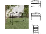 Vidaxl Panchina Da Giardino A 2 Posti 104 Cm In Acciaio Nero - Panchine Da Giardino