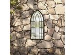 The Living Store Specchio Da Giardino Nero 70X30 Cm In Ferro