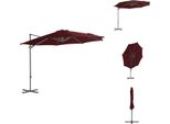 Vidaxl Ombrellone A Semaforo Con Palo In Acciaio Rosso Bordeaux 300 Cm - Ombrelloni E Tende Da Sole