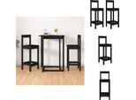 Vidaxl Sedie Da Bar 2 Pezzi Nero 40X41,5X112 Cm In Legno Di Pino Massiccio - Sedie Da Pranzo