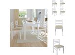 Vidaxl Sedie Da Pranzo 4 Pz. Legno Di Gomma Massiccio Bianco E Velluto - Sedie Da Pranzo