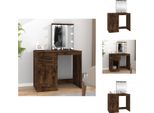 Vidaxl Tavolino Da Toilette Con Led In Rovere Fumé 90X50X132,5 Cm Materiale A Base Di Legno - Tavolini Da Toilette
