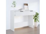 The Living Store Tavolo Consolle Bianco 90X36X75 Cm In Materiale Ligneo