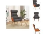 Vidaxl Poltrona Relax In Tessuto E Pvc Grigio Scuro - Poltrona
