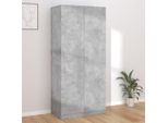 The Living Store Armadio Grigio Cemento 90X52X200 Cm Materiale Legno