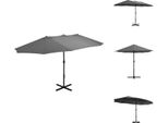 Vidaxl Ombrellone Con Palo In Alluminio 460 X 270 Cm Antracite - Ombrelloni E Tende Da Sole