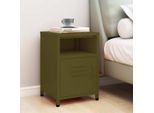Maison Exclusive - Comodino Verde Oliva 35X35X51 Cm Acciaio