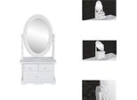 Vidaxl Tavolino Da Toilette Con Specchio Ovale Girevole Mdf - Tavolini Da Toilette