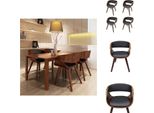 Vidaxl Sedie Da Pranzo 4 Pz. Legno Curvo Marrone E Pelle Finta - Sedie Da Pranzo