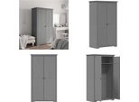 Vidaxl Armadio Bodo Grigio 101X52X176,5 Cm In Legno Di Pino Massiccio - Armadio - Armadi - Guardaroba - Armadio Portaoggetti