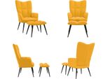 Vidaxl Poltrona Relax Con Sgabello In Velluto Giallo Senape - Poltrona Relax - Poltrona - Poltrone - Sedia Relax