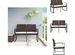 Vidaxl Panca Da Giardino A 2 Posti Con Cuscini In Pp Rattan Marrone - Panche Da Giardino