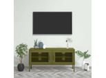 Maison Exclusive - Mobile Tv Verde Oliva 105X35X50 Cm Acciaio