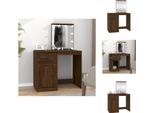 Vidaxl Tavolino Da Toilette Con Led In Rovere Marrone 90X50X132,5 Cm Materiale A Base Di Legno - Tavolini Da Toilette