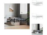 Vidaxl Struttura Letto Con Testiera E Pediera In Metallo Bianco 100X190 Cm - Letti E Strutture Letto