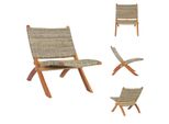 Vidaxl Sedia Relax In Rattan Kubu Naturale E Legno Massiccio Di Mogano - Poltrona
