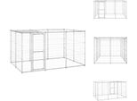 Vidaxl Cuccia Per Cani Da Esterno Con Tetto In Acciaio Zincato 7,26 M² - Cucce Per Cani E Recinti