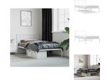 Vidaxl Struttura Letto Con Testiera In Metallo Bianco 75X190 Cm - Letti E Strutture Letto