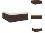 Vidaxl Sgabello Modulare 1 Pz. + Cuscini In Rattan Marrone - Elementi Per Divani Da Giardino