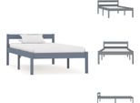 Vidaxl Letto In Legno Massiccio Pino Grigio 100X200 Cm - Letti E Strutture Letto