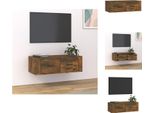 Vidaxl Mobile Tv A Parete In Rovere Fumé 80X36X25 Cm Materiale A Base Di Legno - Mobili Tv