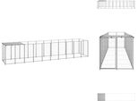 Vidaxl Cuccia Per Cani Silver 6,05 M² In Acciaio - Cucce Per Cani E Recinti