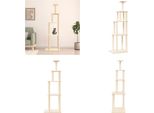 Vidaxl Graffiatoio Con Tiragraffi In Sisal Crema 183 Cm - Graffiatoio - Alberi Da Graffio - Torre Per Gatti - Mobili Per Gatti