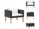 Vidaxl Divano Da Giardino A 1 Posto Con Cuscini In Poly Rattan Nero - Divani Da Giardino