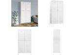 Vidaxl Armadio Bianco 90X50X180 Cm In Acciaio - Armadio - Armadi - Armadio A Muro - Armadio A Muro - Guardaroba