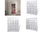 Vidaxl Armadio Componibile Con 14 Scomparti Bianco 37X146X180,5 Cm - Armadio Componibile - Armadi Componibili - Porta Abiti - Portascarpe