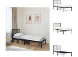 Vidaxl Struttura Letto Con Testiera In Metallo Nero 75X190 Cm - Letti E Strutture Letto