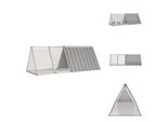 Vidaxl Gabbia Per Conigli Grigio 201,5X80,5X71 Cm Acciaio Zincato - Habitat E Recinti Per Piccoli Animali