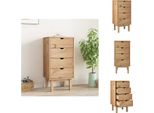Vidaxl Cassettiera Otta 46X39,5X90 Cm In Legno Massello - Cassettiere