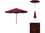 Vidaxl Ombrellone Con Asta In Legno 330 Cm Rosso Bordeaux - Ombrelloni E Tende Da Sole