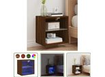 The Living Store Comodino A Parete Con Luci Led Effetto Rovere Marrone