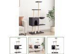 The Living Store Albero Per Gatti Con Tiragraffi In Sisal Grigio Scuro 145 Cm