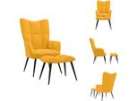Vidaxl Poltrona Relax Con Sgabello In Velluto Giallo Senape - Poltrona